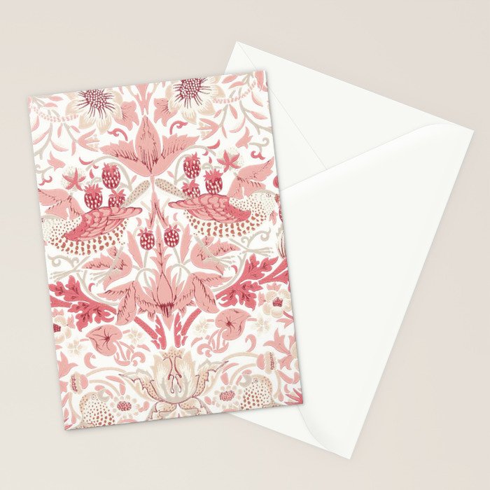 William Morris Strawberry Thief Madder Stationery Card Gallery Image 2