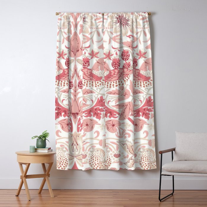 William Morris Strawberry Thief Madder Window Curtain Gallery Image 5