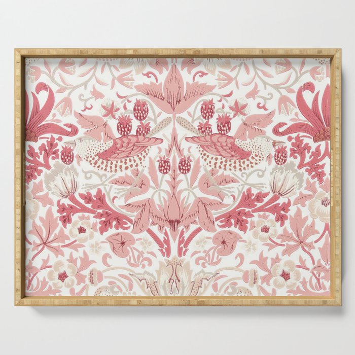 William Morris Strawberry Thief Madder Serving Tray Gallery Image 1