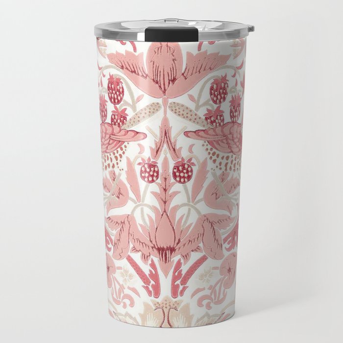 William Morris Strawberry Thief Madder Travel Mug Gallery Image 1