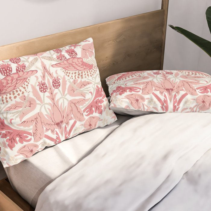 William Morris Strawberry Thief Madder Pillow Sham Gallery Image 2