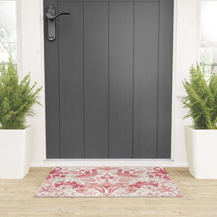 William Morris Strawberry Thief Madder Welcome Mat Gallery Image 3