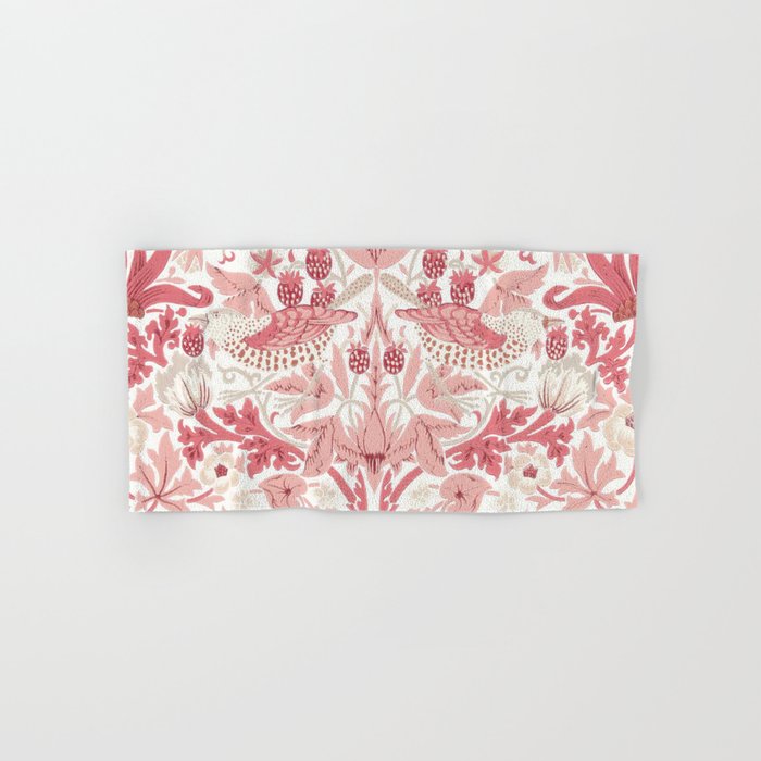 William Morris Strawberry Thief Madder Bath Towel Gallery Image 1