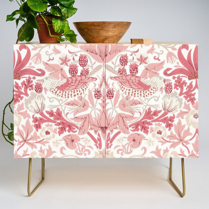 William Morris Strawberry Thief Madder Credenza Gallery Image 1