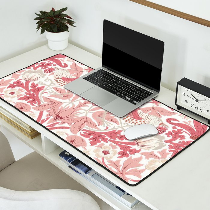 William Morris Strawberry Thief Madder Desk Mat Gallery Image 2