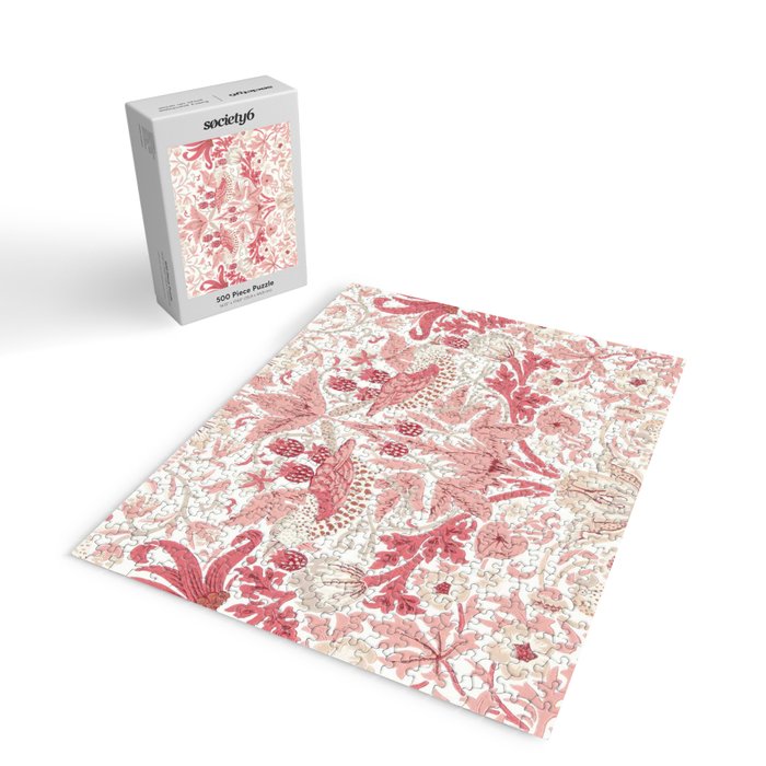 William Morris Strawberry Thief Madder Jigsaw Puzzle Gallery Image 2
