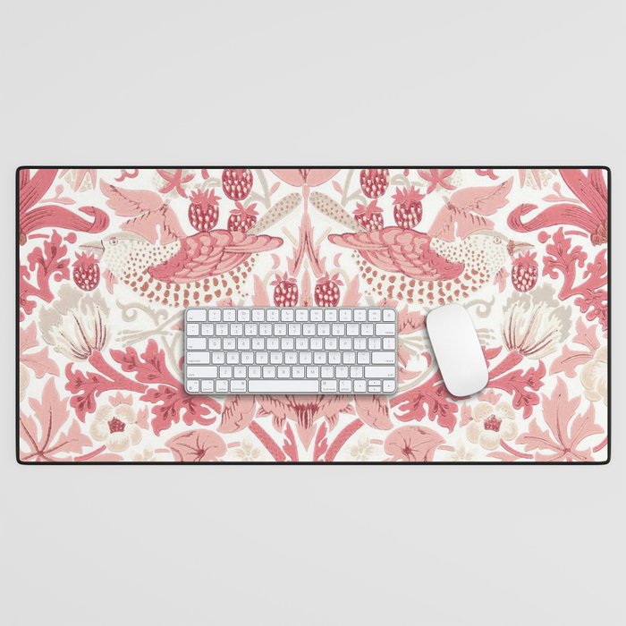 William Morris Strawberry Thief Madder Desk Mat Gallery Image 1