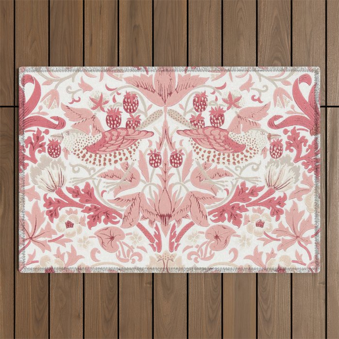 William Morris Strawberry Thief Madder Outdoor Rug Gallery Image 1