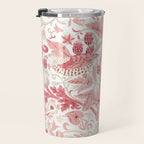 William Morris Strawberry Thief Madder Travel Mug Gallery Image 3