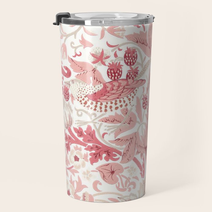 William Morris Strawberry Thief Madder Travel Mug Gallery Image 3