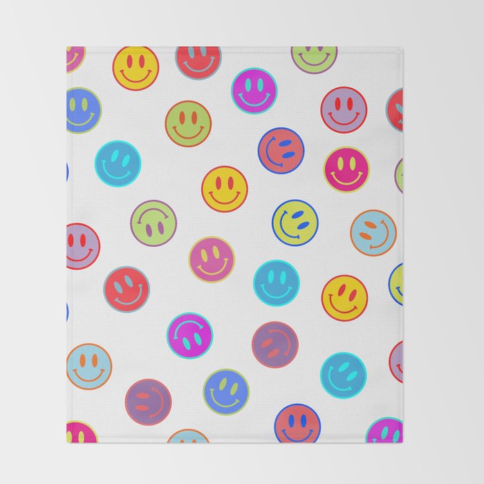 Smiley Obsessed #2 Throw Blanket Gallery Image 2