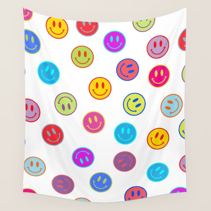 Smiley Obsessed #2 Wall Tapestry Gallery Image 4