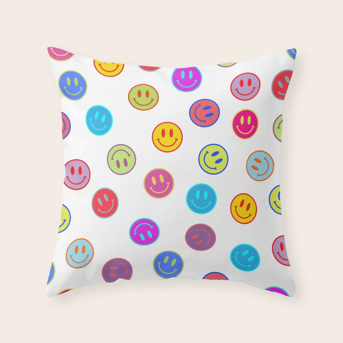 Smiley Obsessed #2 Throw Pillow Gallery Image 1