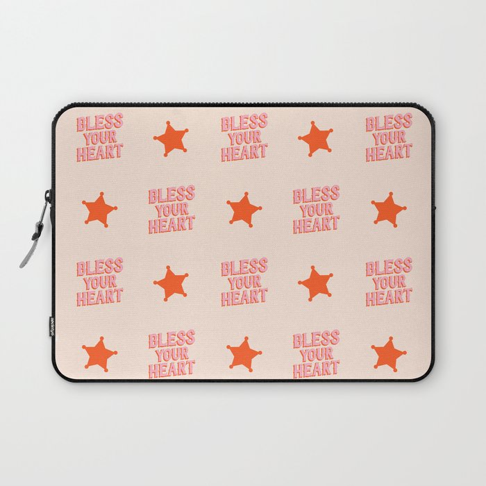 Southern Snark: Bless your heart (bright pink and orange) Laptop Sleeve Gallery Image 1