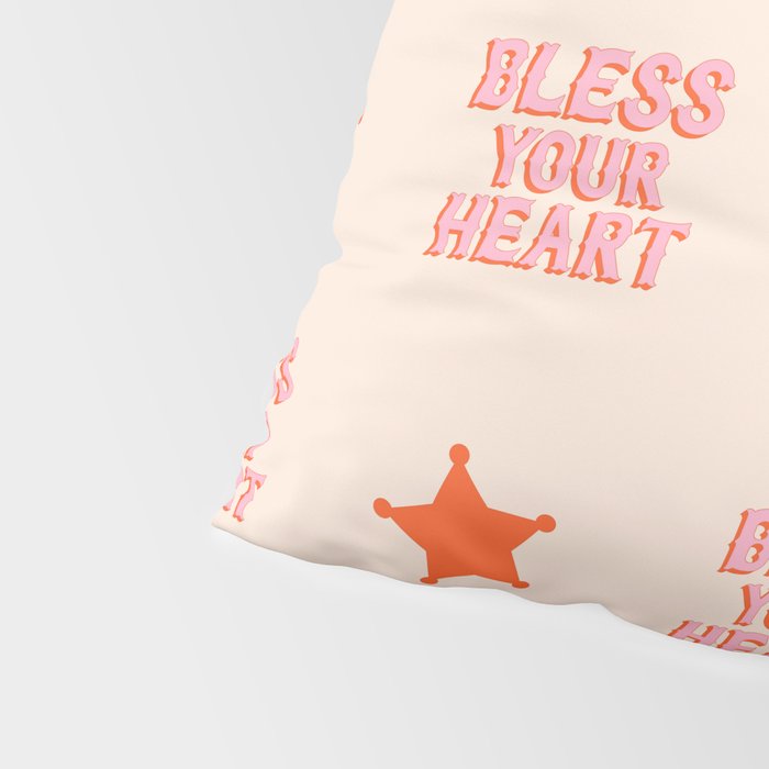 Southern Snark: Bless your heart (bright pink and orange) Pillow Sham Gallery Image 4