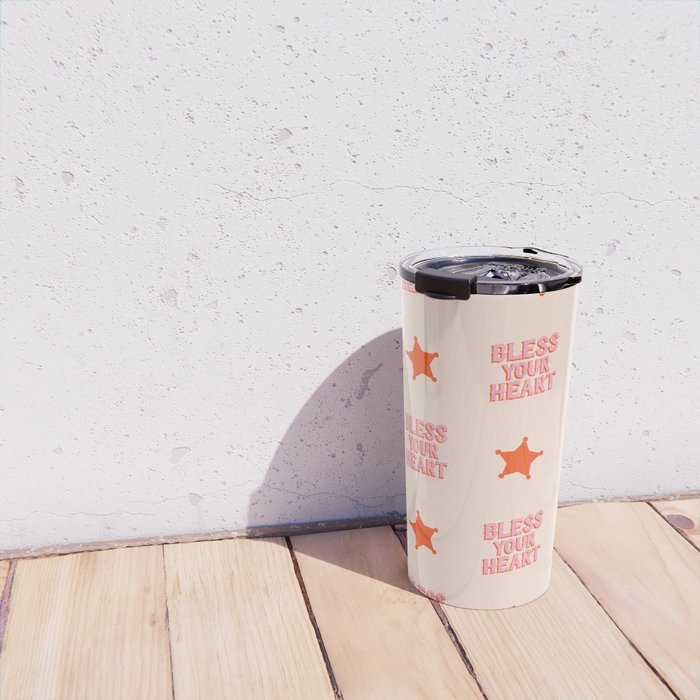 Southern Snark: Bless your heart (bright pink and orange) Travel Mug Gallery Image 4