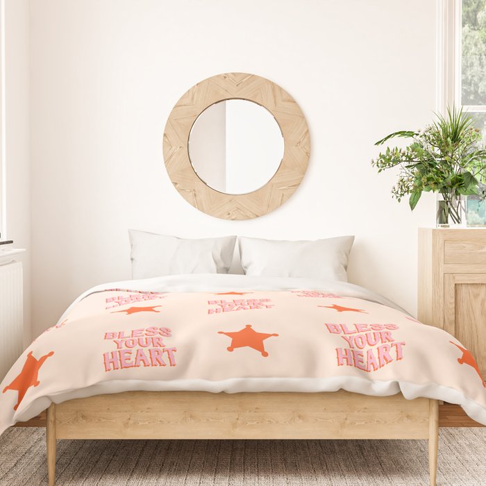 Southern Snark: Bless your heart (bright pink and orange) Duvet Cover Gallery Image 3