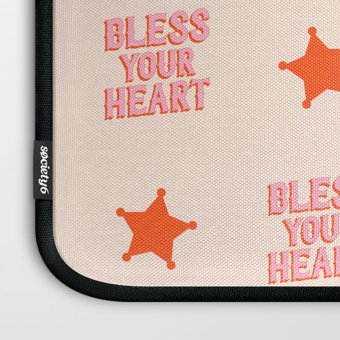 Southern Snark: Bless your heart (bright pink and orange) Laptop Sleeve Gallery Image 3
