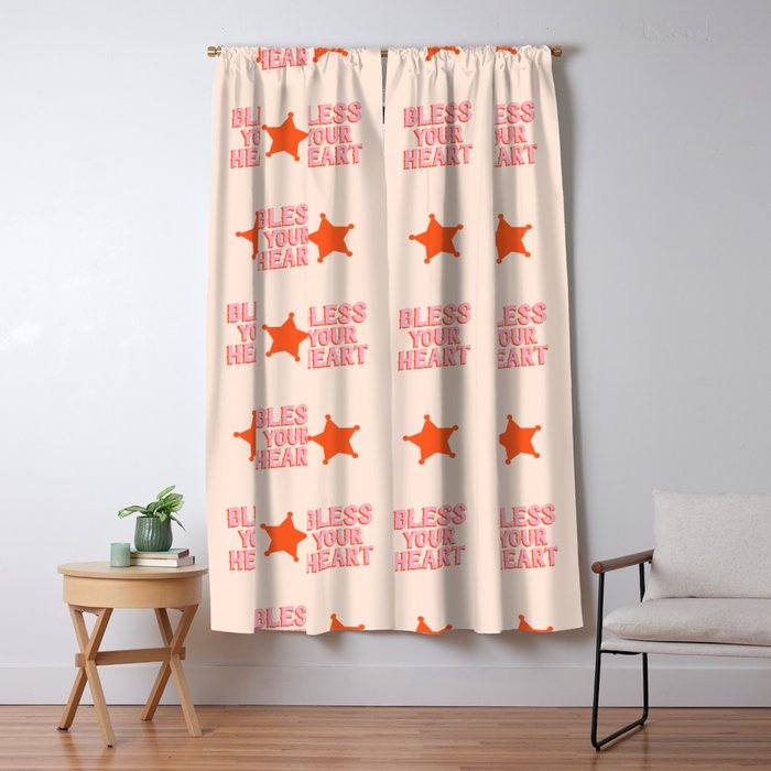 Southern Snark: Bless your heart (bright pink and orange) Window Curtain Gallery Image 5