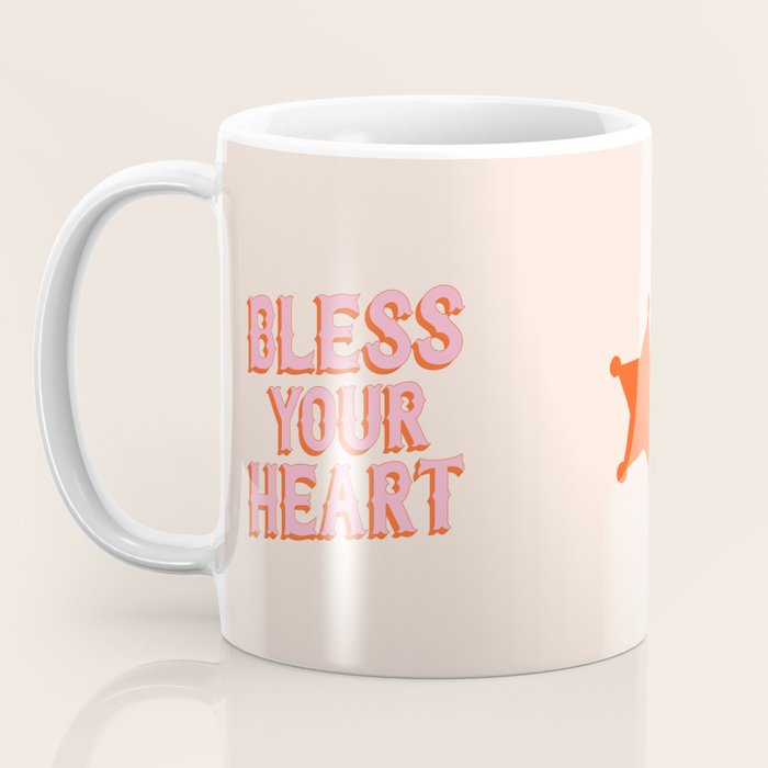 Southern Snark: Bless your heart (bright pink and orange) Coffee Mug Gallery Image 3