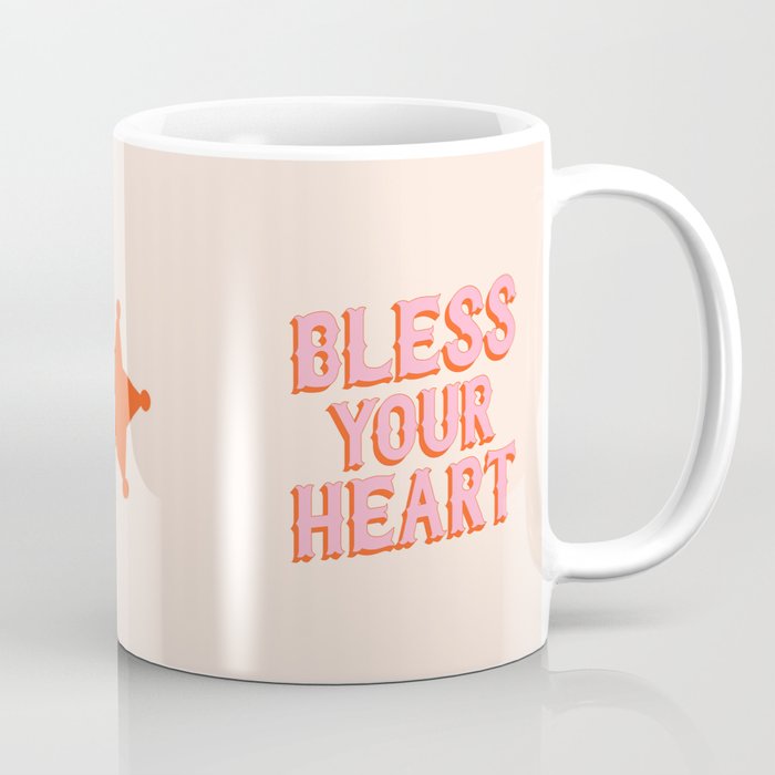 Southern Snark: Bless your heart (bright pink and orange) Coffee Mug Gallery Image 1