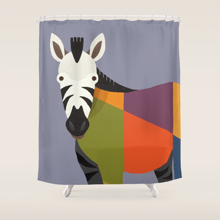 Zebra Shower Curtain Gallery Image 1