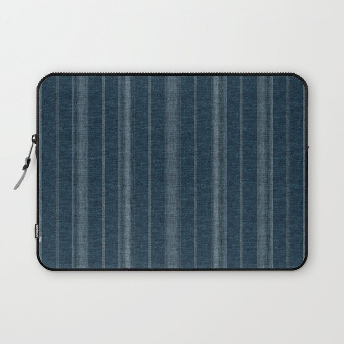 ivy stripes - navy blue Laptop Sleeve Gallery Image 1