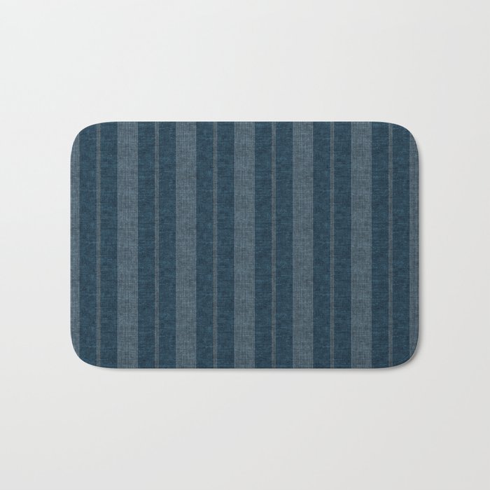 ivy stripes - navy blue Bath Mat Gallery Image 1