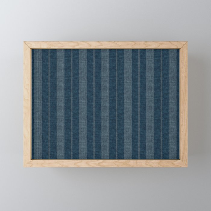 ivy stripes - navy blue Mini Art Print Gallery Image 1