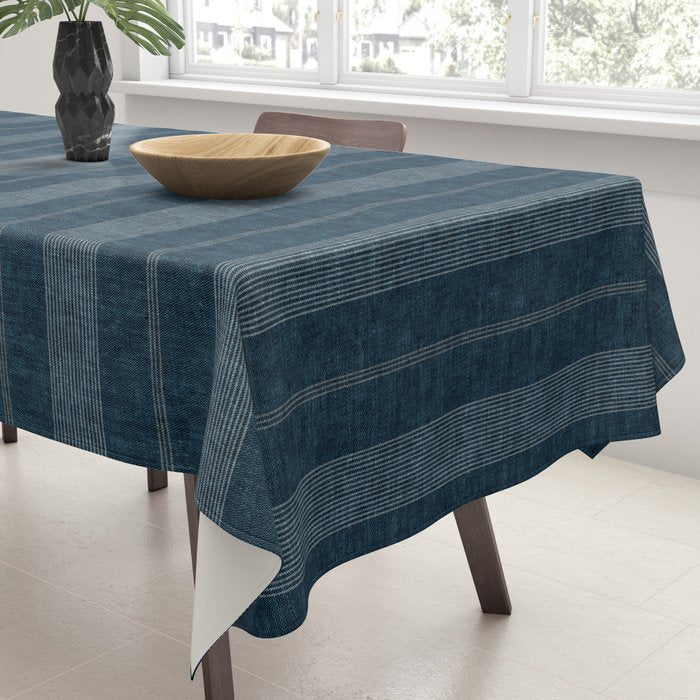 ivy stripes - navy blue Tablecloth Gallery Image 3