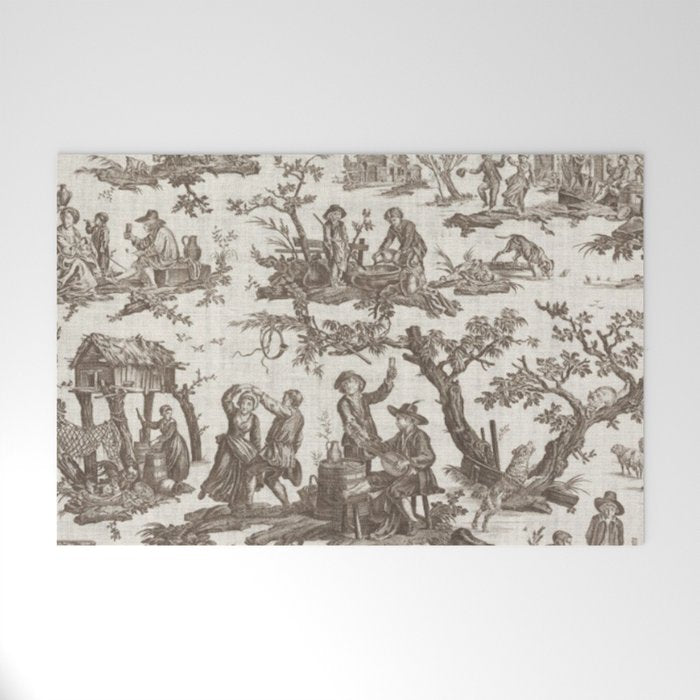 Antique 18th Century Pastoral Dancing French Tapestry Welcome Mat Gallery Image 1