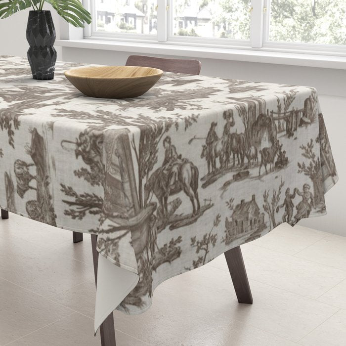 Antique 18th Century Pastoral Dancing French Tapestry Tablecloth Gallery Image 3