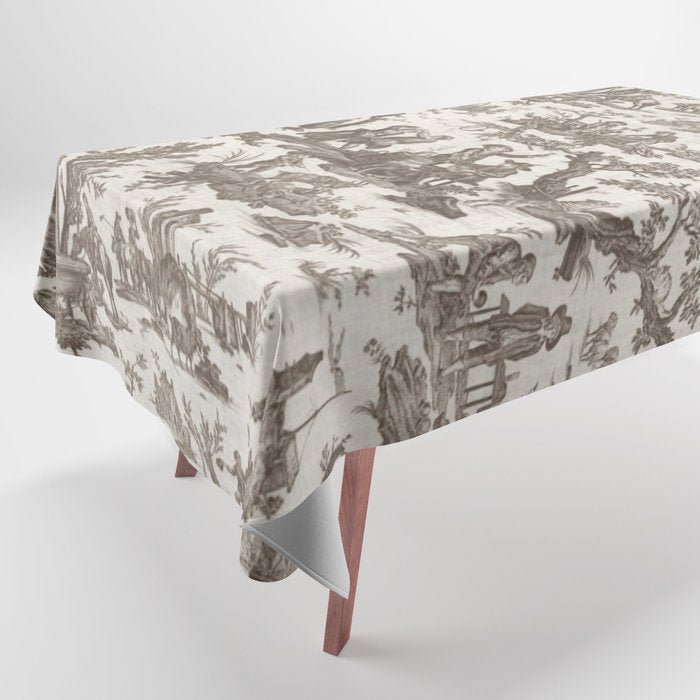 Antique 18th Century Pastoral Dancing French Tapestry Tablecloth Gallery Image 1