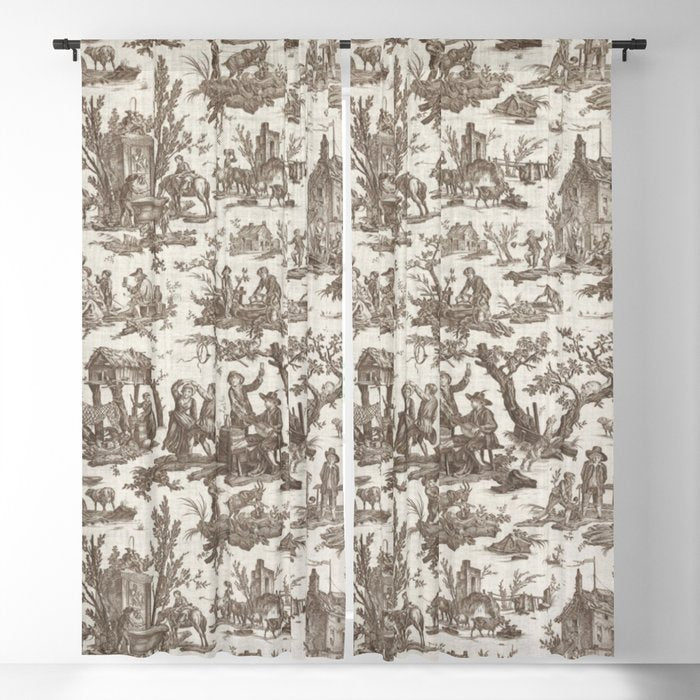 Antique 18th Century Pastoral Dancing French Tapestry Window Curtain Gallery Image 5