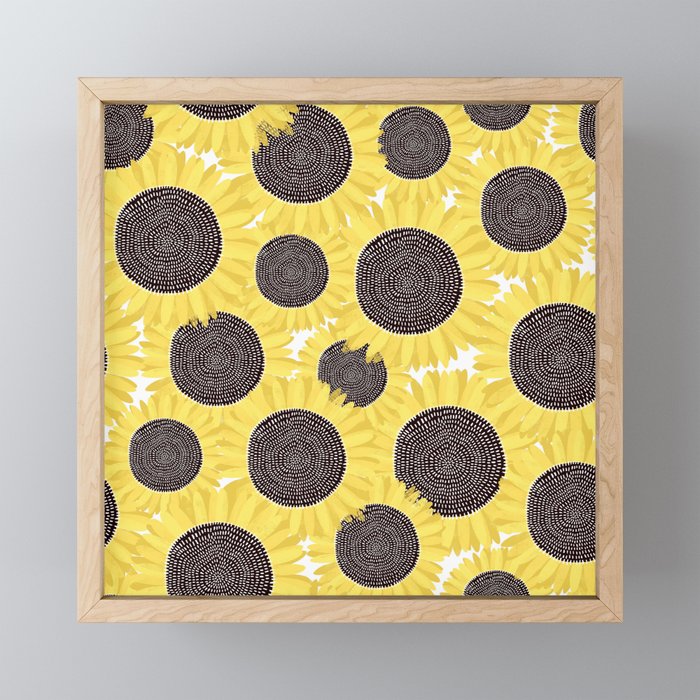 Sunflowers pattern Mini Art Print Gallery Image 1
