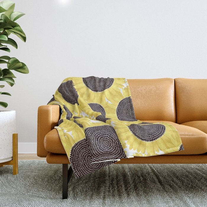 Sunflowers pattern Throw Blanket Gallery Image 1