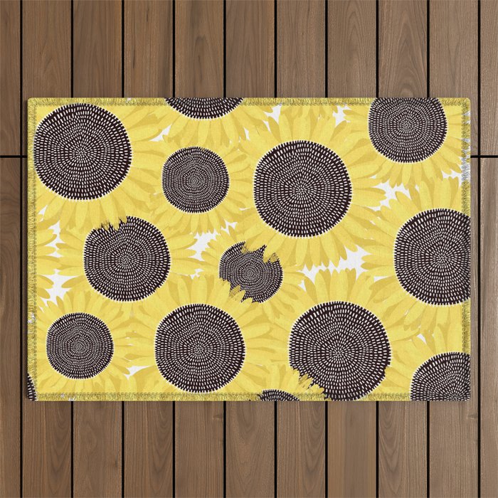 Sunflowers pattern Outdoor Rug Gallery Image 1