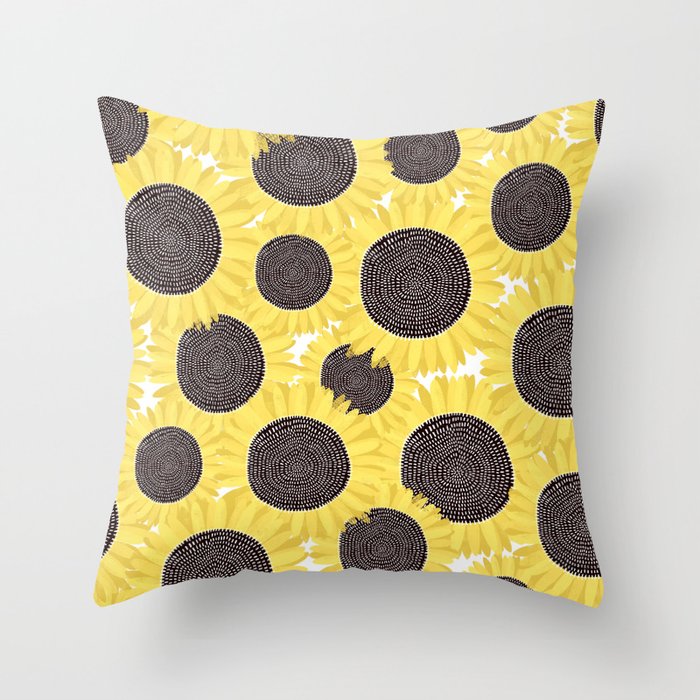 Sunflowers pattern Throw Pillow Gallery Image 6