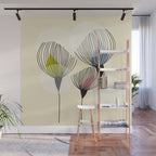 Retro Minimal Flowers Wall Mural Gallery Image 1