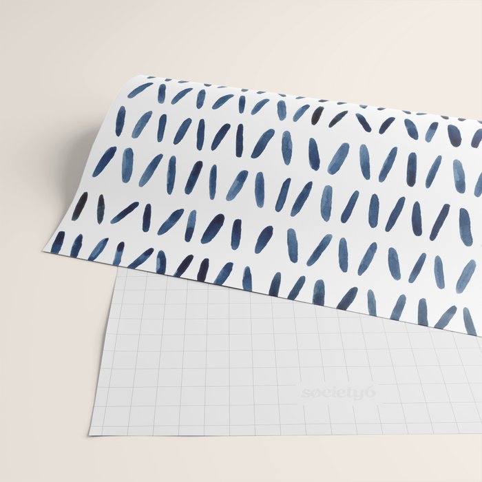 Strokes Pattern | Indigo Watercolor Painting Wrapping Paper Gallery Image 2