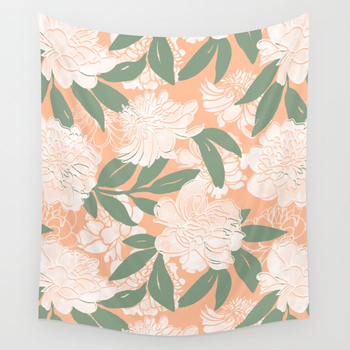 Modern floral blooms PGM7 Wall Tapestry Gallery Image 1