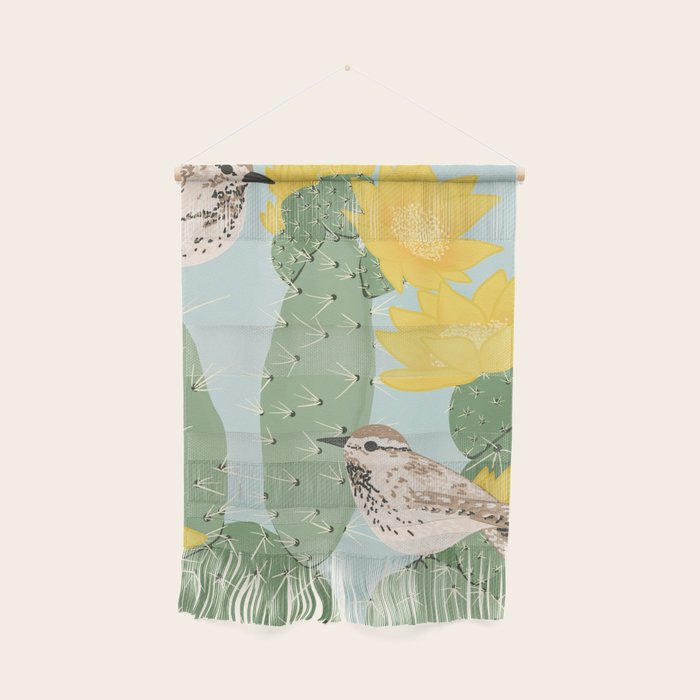 Prickly Pear with Wrens  Wall Hanging Gallery Image 1