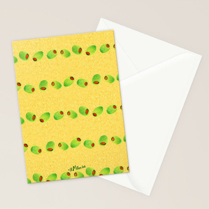Olive Snack in Green & Yellow Stationery Card Gallery Image 2