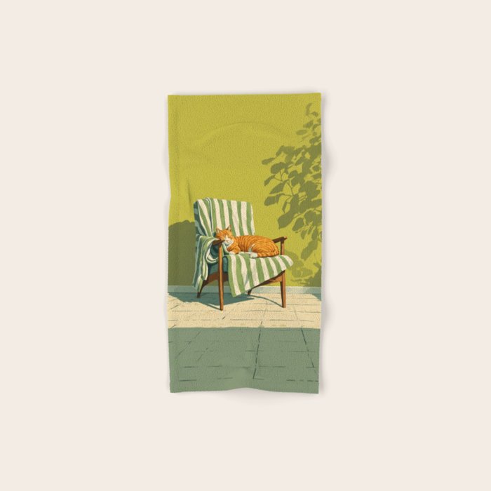 Sleeping Ginger Cat Sunshine Bath Towel Gallery Image 1