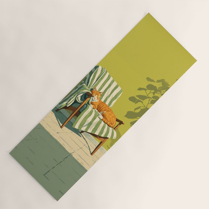 Sleeping Ginger Cat Sunshine Yoga Mat Gallery Image 1