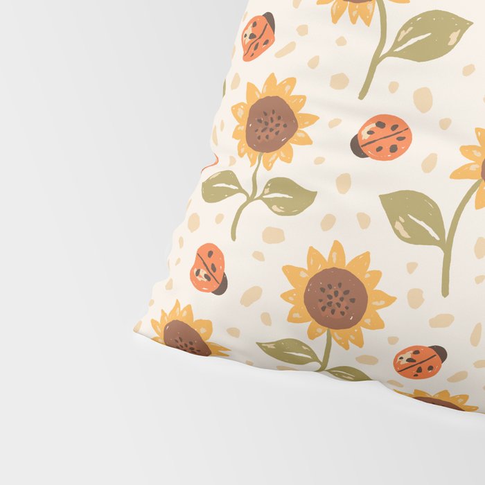 Sunflowers and Ladybugs Pillow Sham Gallery Image 4