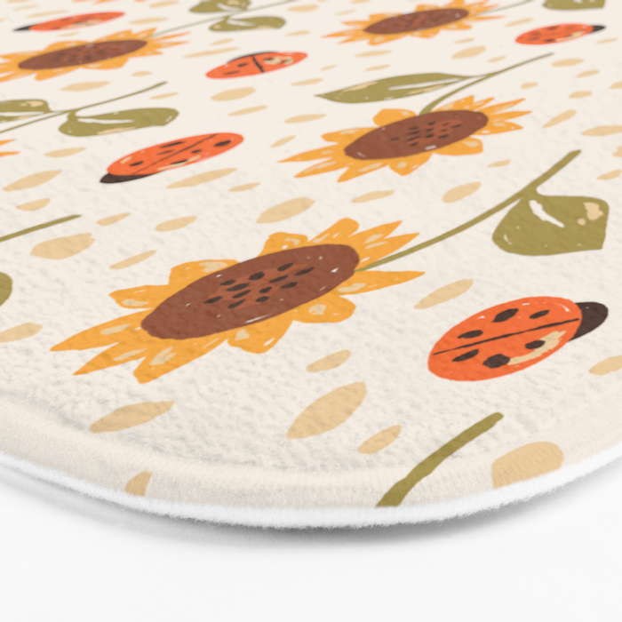Sunflowers and Ladybugs Bath Mat Gallery Image 3
