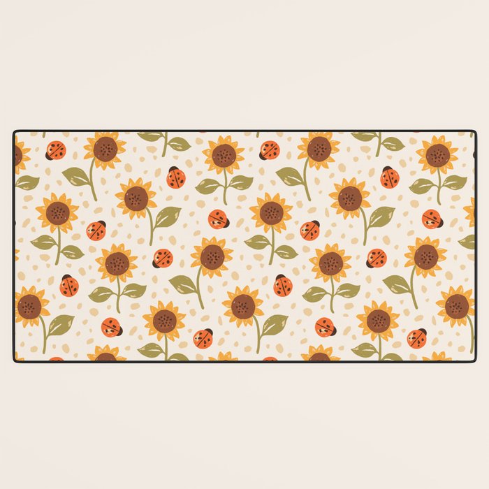 Sunflowers and Ladybugs Desk Mat Gallery Image 3