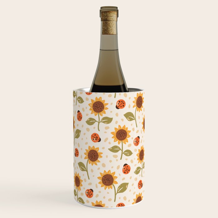 Sunflowers and Ladybugs Wine Chiller Gallery Image 1