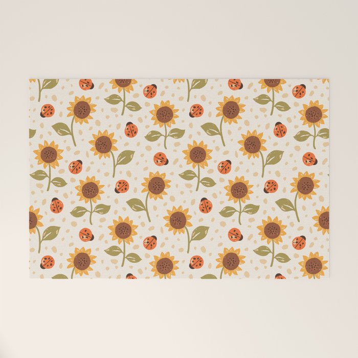 Sunflowers and Ladybugs Welcome Mat Gallery Image 1